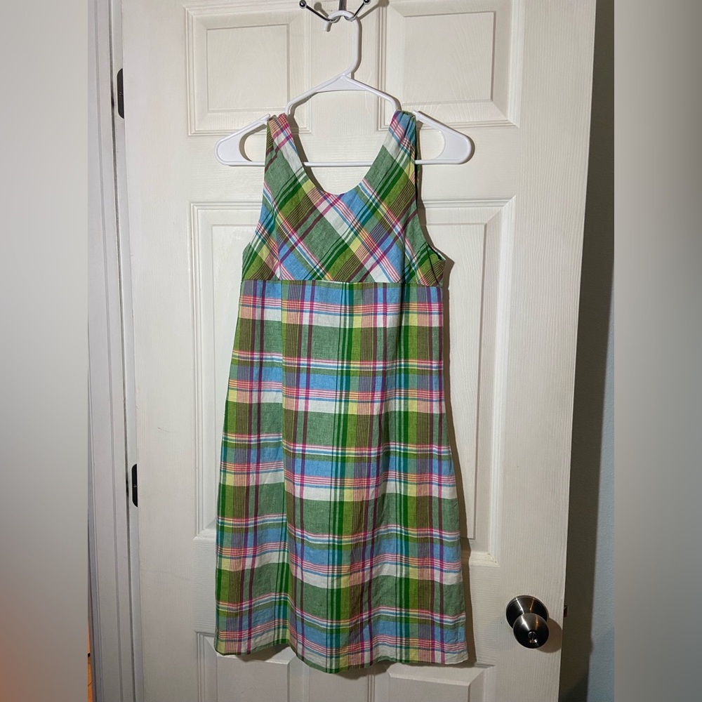 Talbots Kids Sz 18 Linen/Cotton Plaid Dress